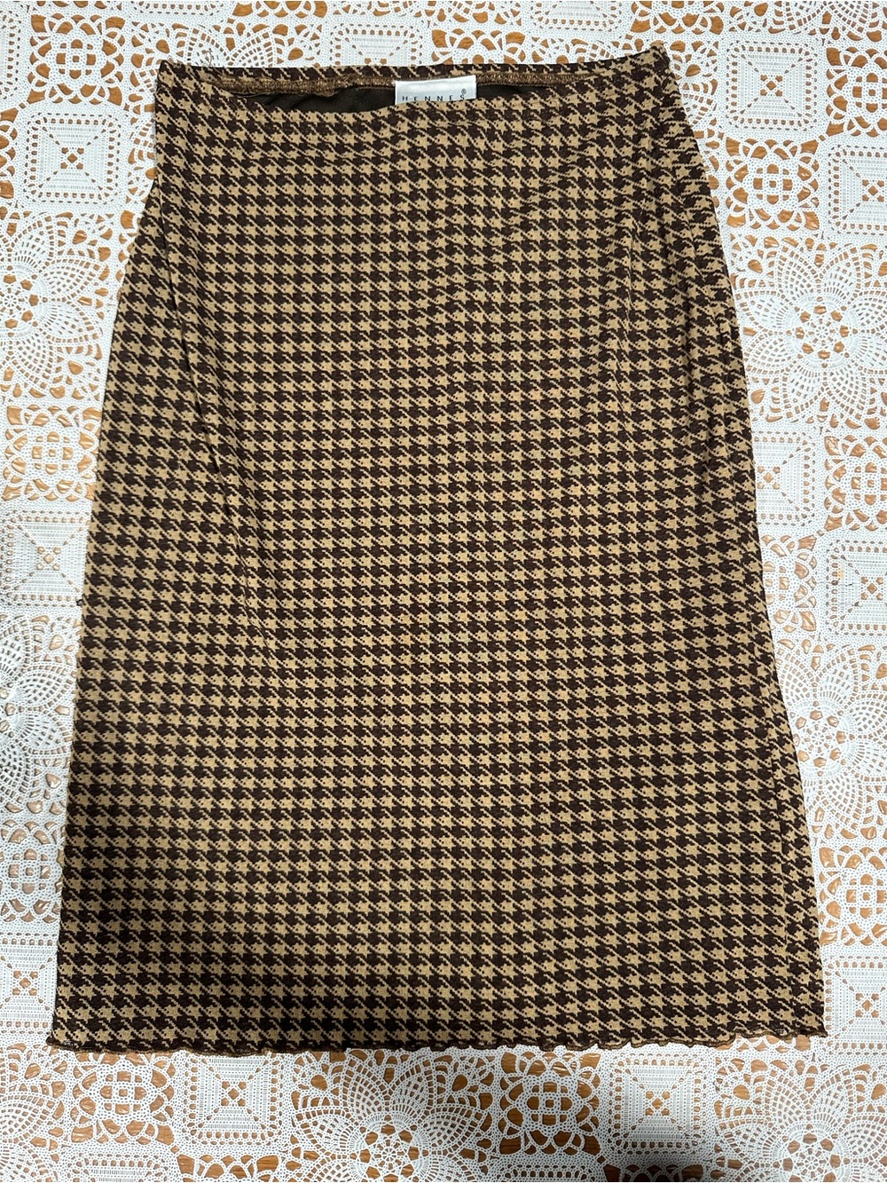 Hennes Collection Houndstooth Midi Skirt Made in Italy Size S - Picture 1 of 5